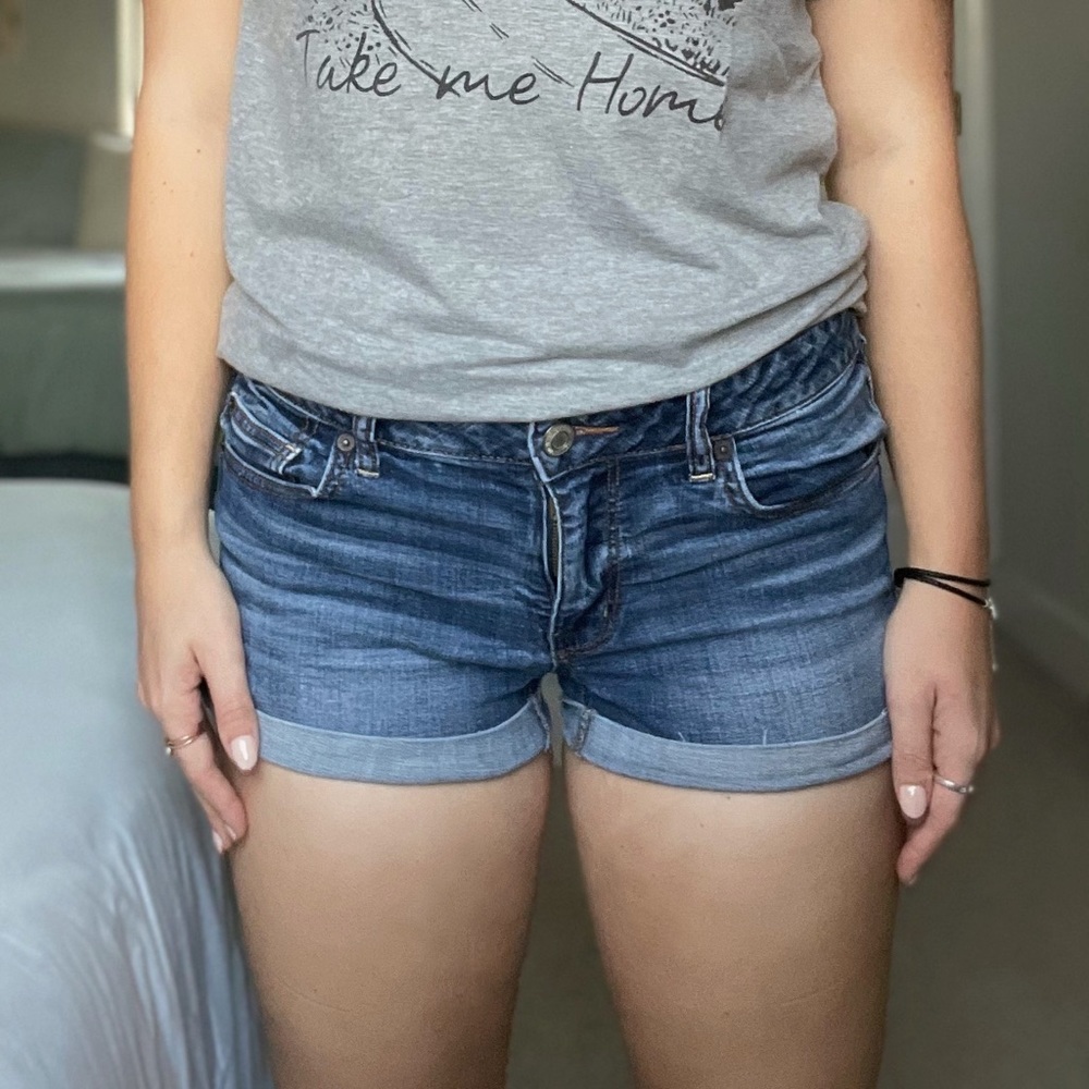 Low Rise Denim Shorts